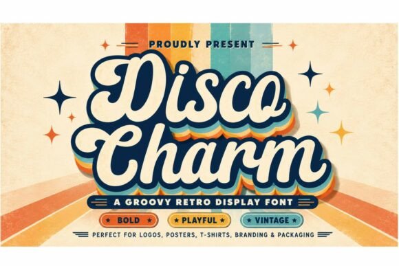 Disco Charm: A Bold Retro Font for Modern Design