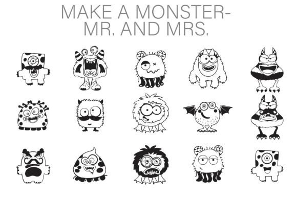 Make A Monster - Mr. and Mrs.: A Dingbat Font for Creative Charm