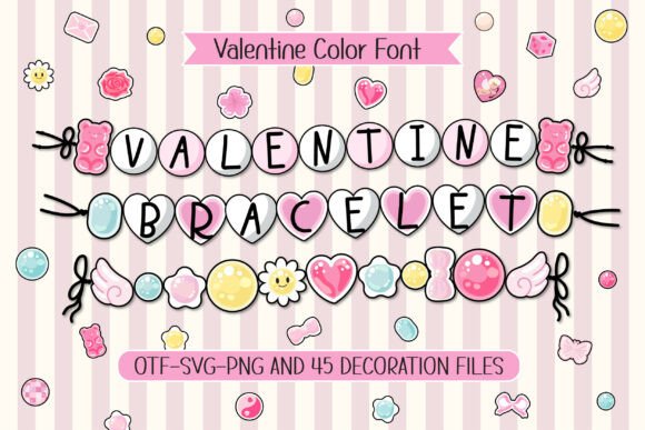 Valentine Bracelet: A Charming Color Font for Creative Design