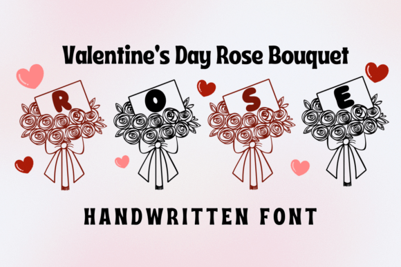 Valentine's Day Rose Bouquet: A Typographic Design Element